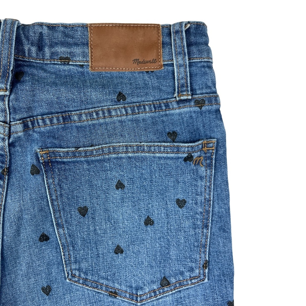Madewell Women’s Classic Straight Jeans Heart Print Edition Harwell Wash Size 27 - Picture 4 of 10